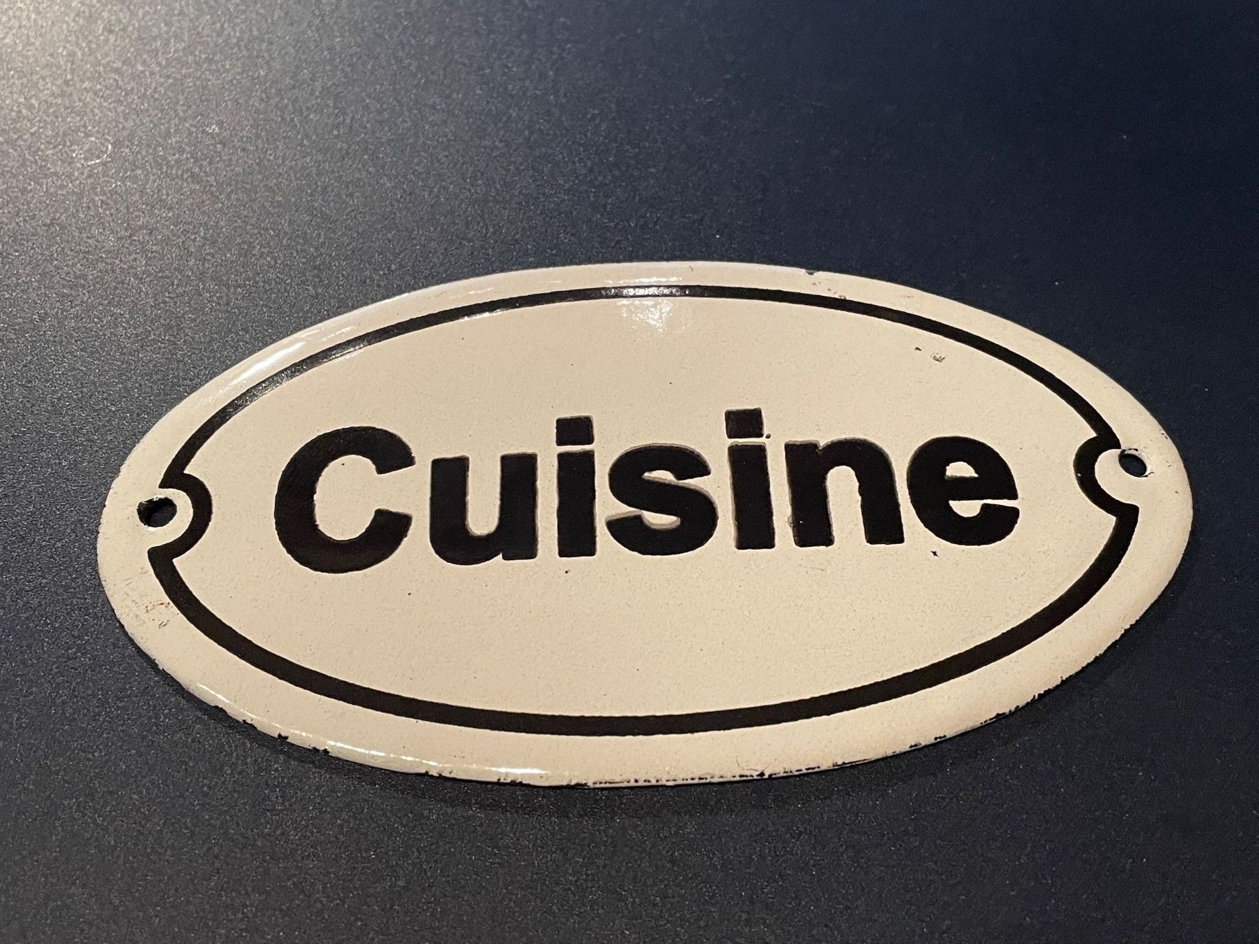 Schilder: Emailschild/Cuisine/Küche/Oval/Antik/ – Gebraucht aus Volketswil von rubin74
