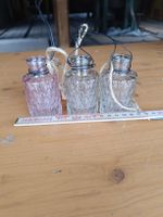 3er Set Vintage Glas Windlichter zum Aufhängen, Shabby Chic