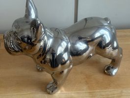 Silberner Deko-Mops Hund — Ein echter Hingucker