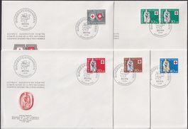 1957, B81-B85, illustrierte Komitee FDC, adresslos, Kat:80.-