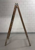 BOCKLEITER, MALERLEITER, VINTAGE, HOLZ, PATINA, ANTIK