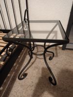 Beistelltisch Metall Glas quadratisch guter Zustand