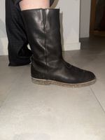 Bottes en cuir noir – semelle liège – 37