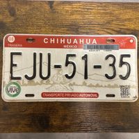 🇲🇽 Mexiko Autoschild, Chihuahua EJU-51-35 - ORIGINAL