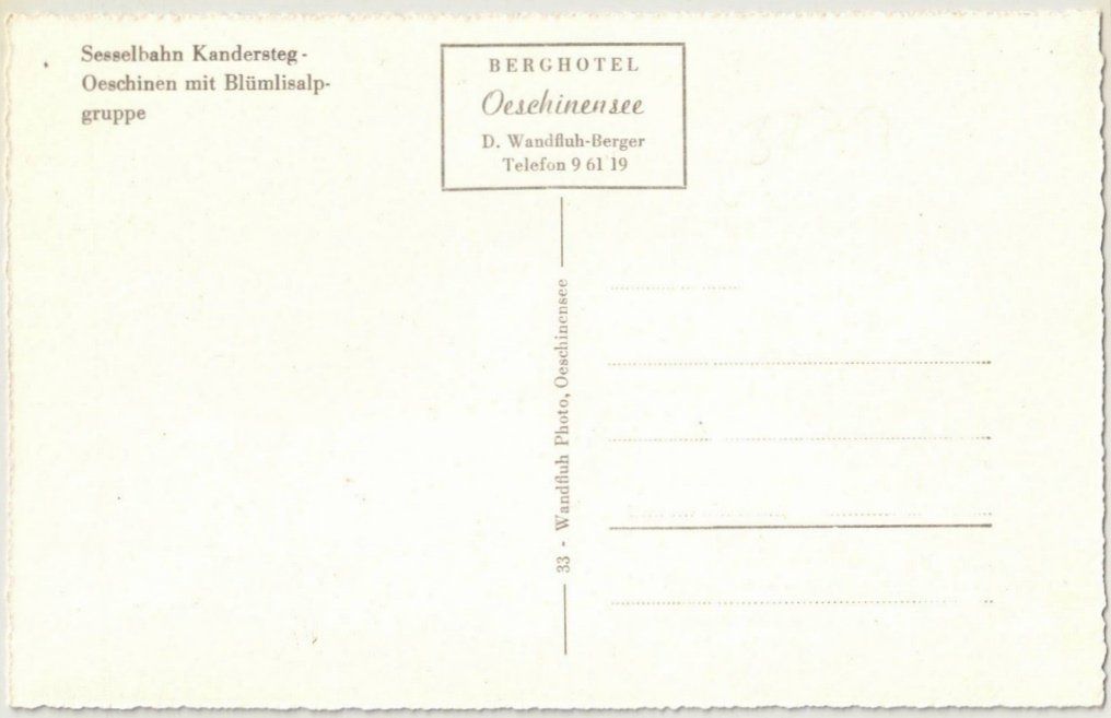 Cartoline postali: Kandersteg - Sessellift Oeschinen – Usato da Binningen venduto da Mountainrider 1