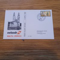 Luftpost Brief Zürich Malta 1986 Swissair