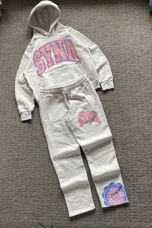Ensemble pantalon et sweat capuche gris SYNAWORLD taille L