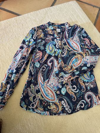 Elegante Damenbluse, Paisleymuster, Gr. 40