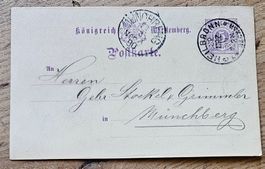 BADE-WÜRTEMBERG Ganzsache Heilbronn, 1890l