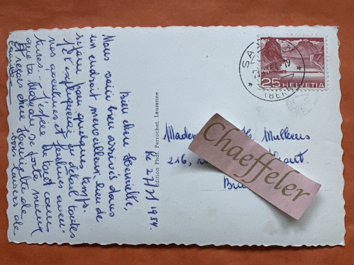 Ansichtskarten: 1954  Saanen Totalansicht – Gebraucht aus Zürich von Chaeffeler 1