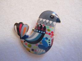 elegante Brosche Vogel im nordischen Stil, neu