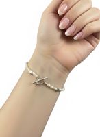 Bracelet perles d’eau douce & argent 925 – Fait main 18 cm