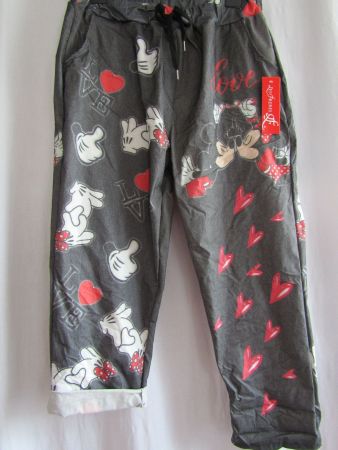 Gr. 48/58, Crash-Stretch Hose Mickey/Minnie Mouse, Schwarz