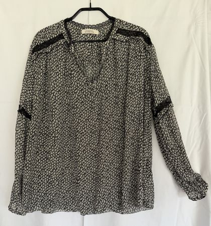 Dorothee Schumacher Seidenbluse, schwarz/weiss, Gr. 4