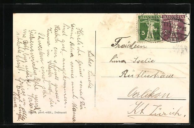 Cartoline postali: AK Soyhières, Vue generale – Usato da Berlin venduto da bartko-reher 1