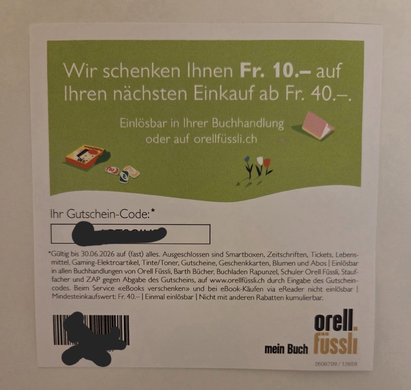 Gutscheine: Fr. 10.- Rabatt Orell Füssli ab Fr. 40.- – Neu und originalverpackt aus Bazenheid von Han_06 1