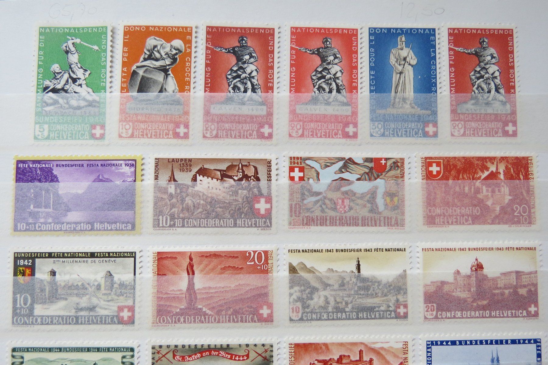 Tutti i francobolli: Sammlung PP 1938-1949 postfrisch ** komplett - SBK: 152.-. – Nuovo (secondo la descrizione) da Brunnen venduto da Kumari 1