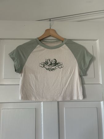 Süsses Crop Top mit Engel Print, Grösse S, Sommer Must-Have
