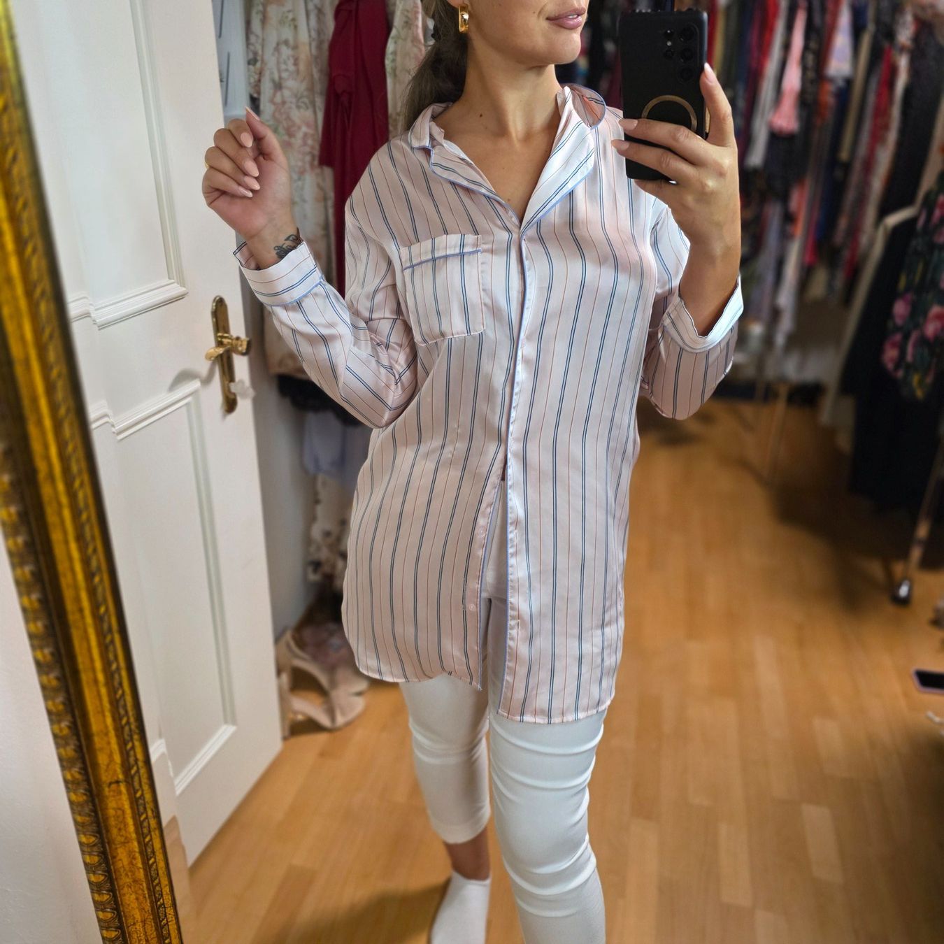 Blusen: Sommer Bluse Hemd Oversized Rosa Gestreift, Gr. 38/M – Gebraucht aus Wald ZH von CapLux 1