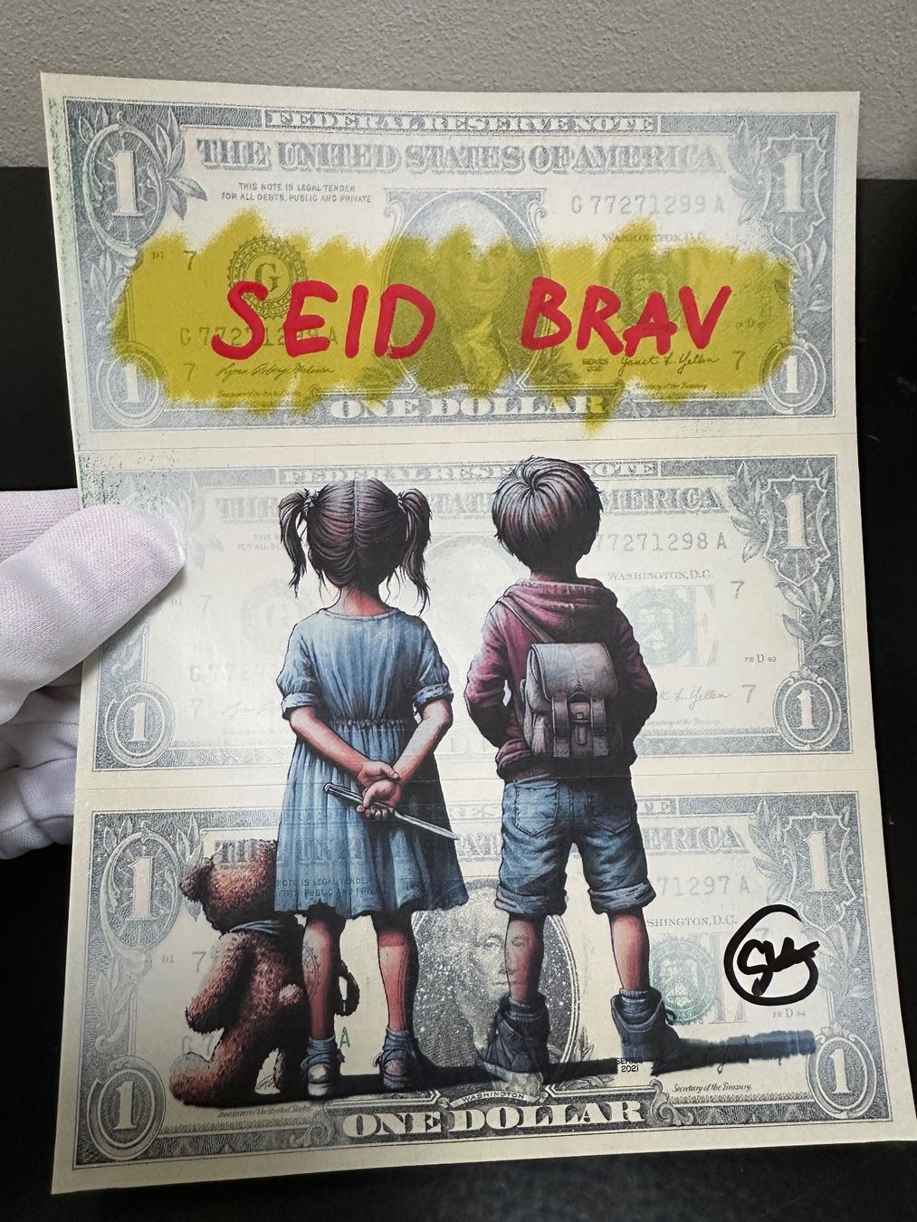Banconote: SMG: Kinder - Seid Brav, Geldkunst, Echte Dollars, UNIKAT – Nuovo (secondo la descrizione) da Meilen venduto da Smgdesign 1