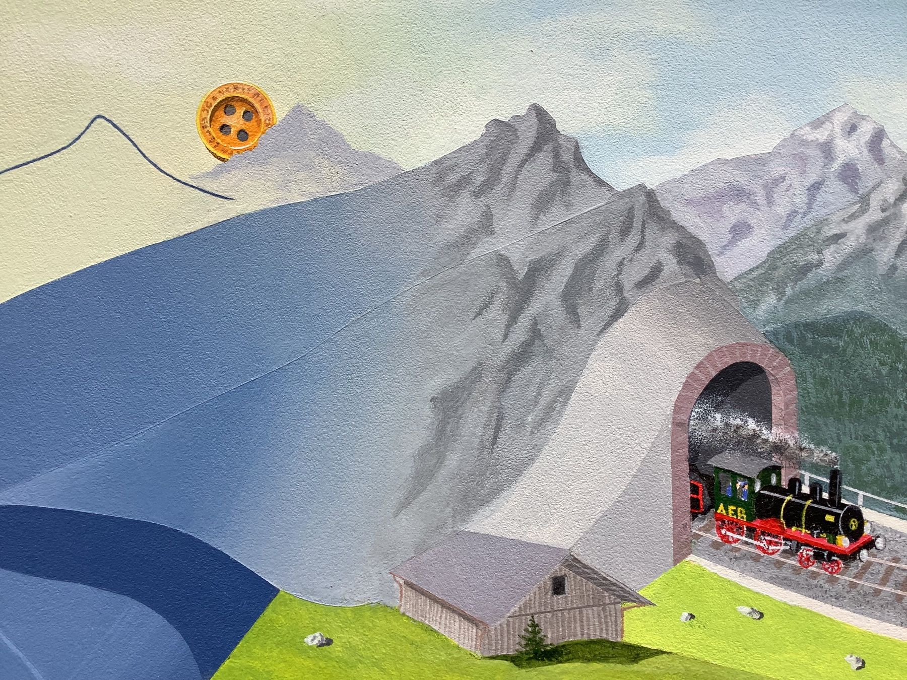 Dipinti: Grosses Originalgemälde Dampflokomotive Bergbahn Mode – Usato da Frauenfeld venduto da Jalwin 2