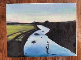 Ayako Okuda, Öl auf Leinwand, 14x18 cm, Unikat.