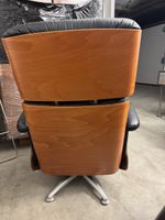 Vintage Black Leather & Wood Lounge Chair - Cozy Autumn Comf