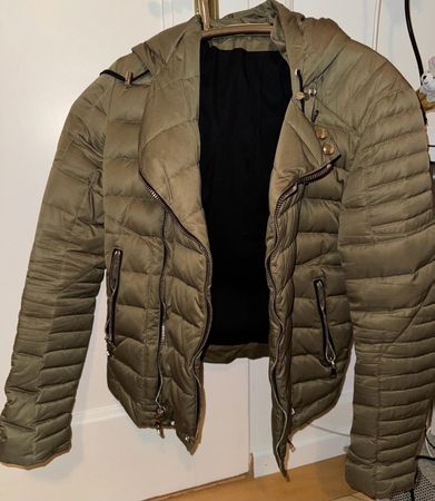 Balmain padded biker coat