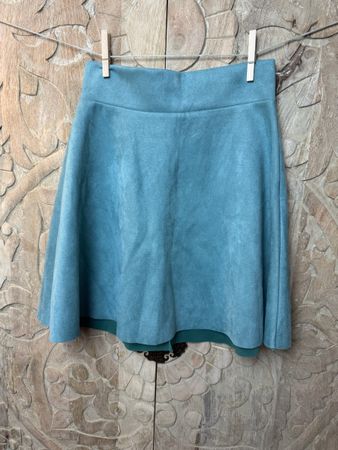 Samt / Wildleder-Look Rock / Jupe / Skirt Türkis - XS