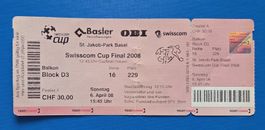 Ticket Cupfinal 2008, AC Bellinzona - FC Basel