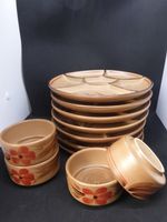 Lot de 7 assiettes et 4 bols pour fondue bourguignonne