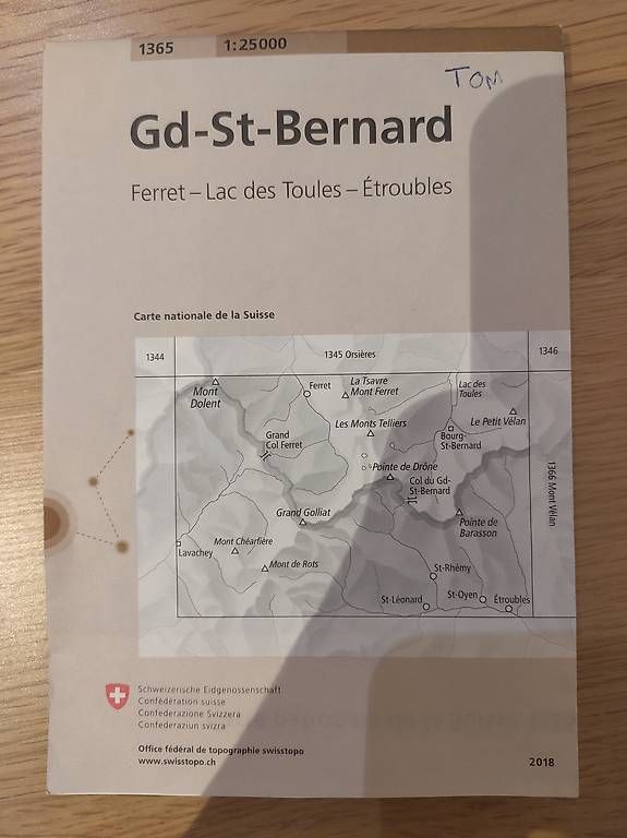 Cartine & Atlanti: Swisstopo Grand St-Bernard  – Usato da Sion venduto da tomguibert