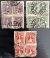 PJ 1917 Viererblock Serie gestempelt, SBK 1400 Fr.