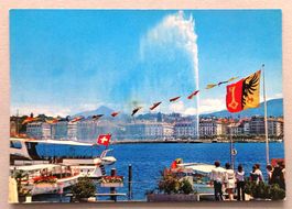 Genève - Le Jet d' Eau (120 m) et le Mt. Blanc