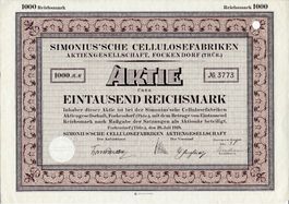 Simonius'sche Cellulosefabriken AG, Fockendorf - 1928