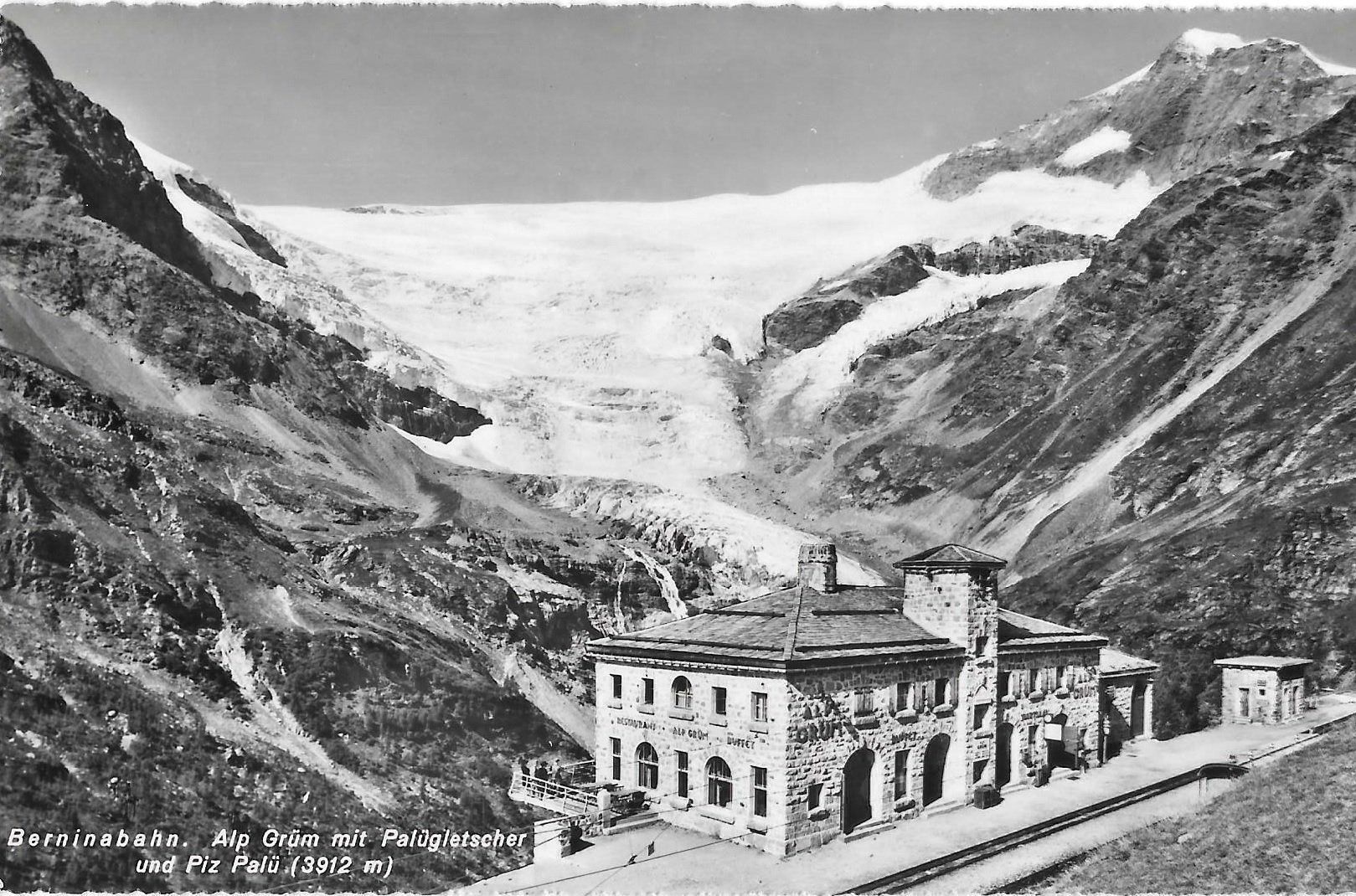 Cartoline postali: Berninabahn Alp Grüm mit Palügletscher – Nuovo e nell'imballaggio originale da Olten venduto da clotaldi