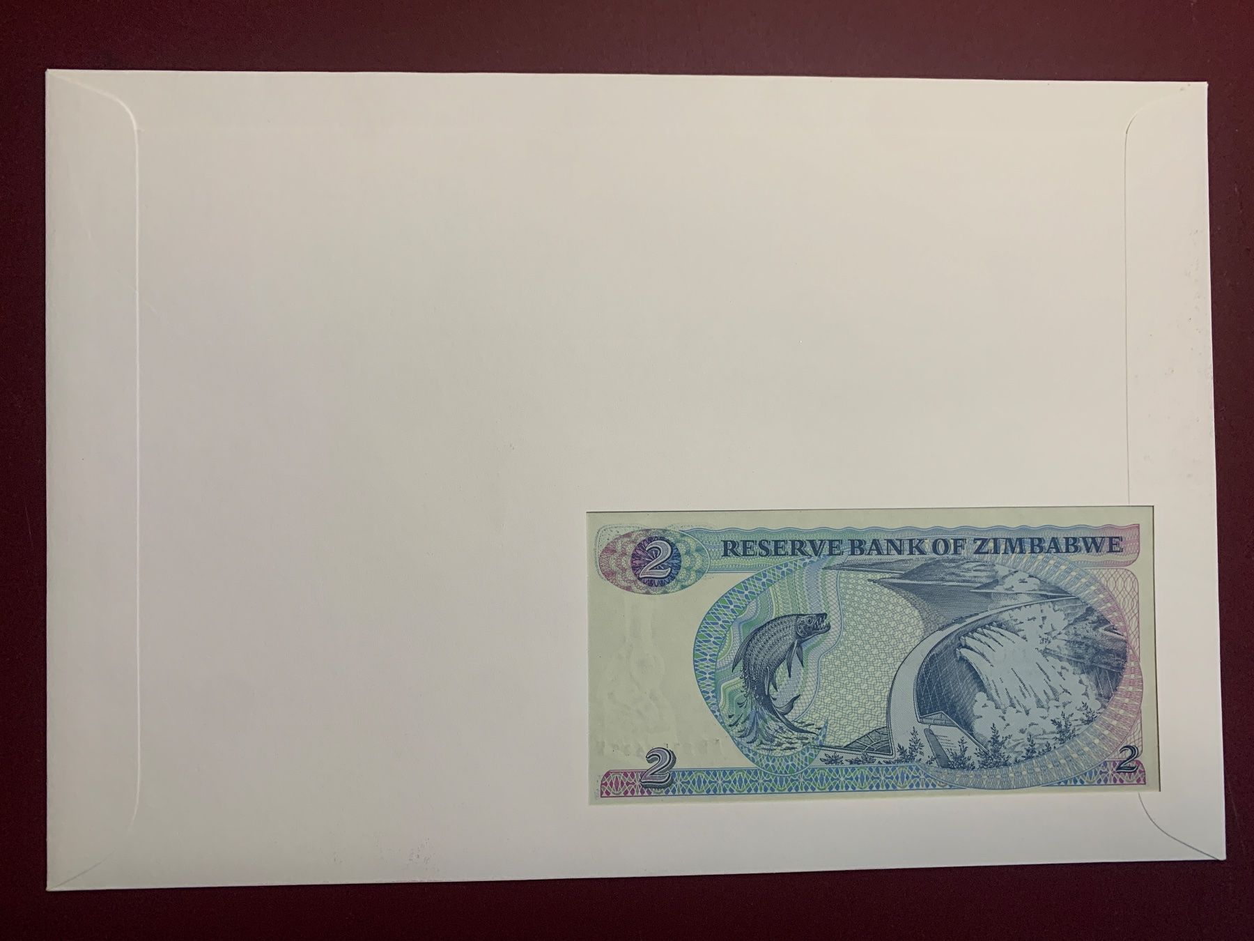 Banconote: ZIMBABWE - 1st Day Issue 5.11.1995 - 2 Dollars 1994 - Stplfr – Usato da Le Lignon venduto da Trikles 1