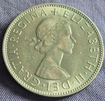 Münze Elisabeth II Half Crown 1966 Top-Zustand