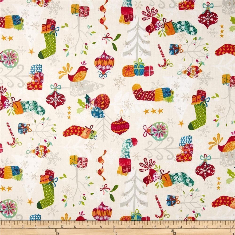 Tessuti: Cool Yule Scatter Multi,Makower Uk,Stoff – Nuovo (secondo la descrizione) da Langenthal venduto da flowersNbirds 1