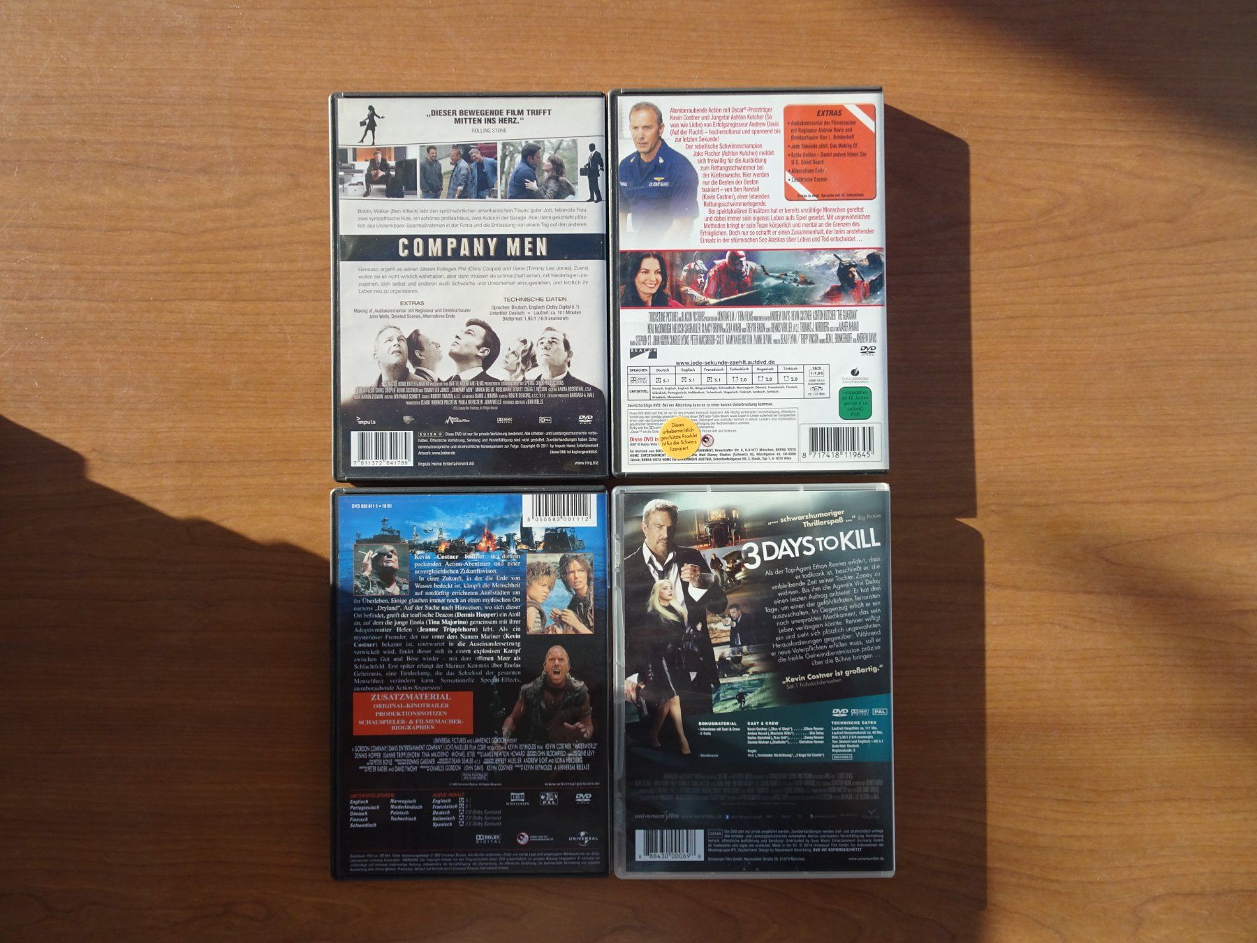 Tutti i DVDs: Kevin Costner Filme – Usato da Schenkon venduto da Movieplanet 1
