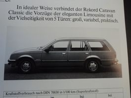 Prospekt Opel Rekord Classic 1982 Sondermodell
