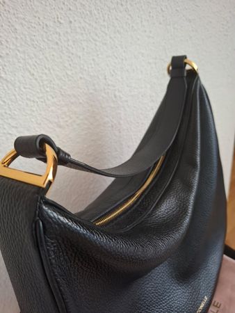 Coccinelle Schultertasche / Hobo Bag – schwarzes Echtleder