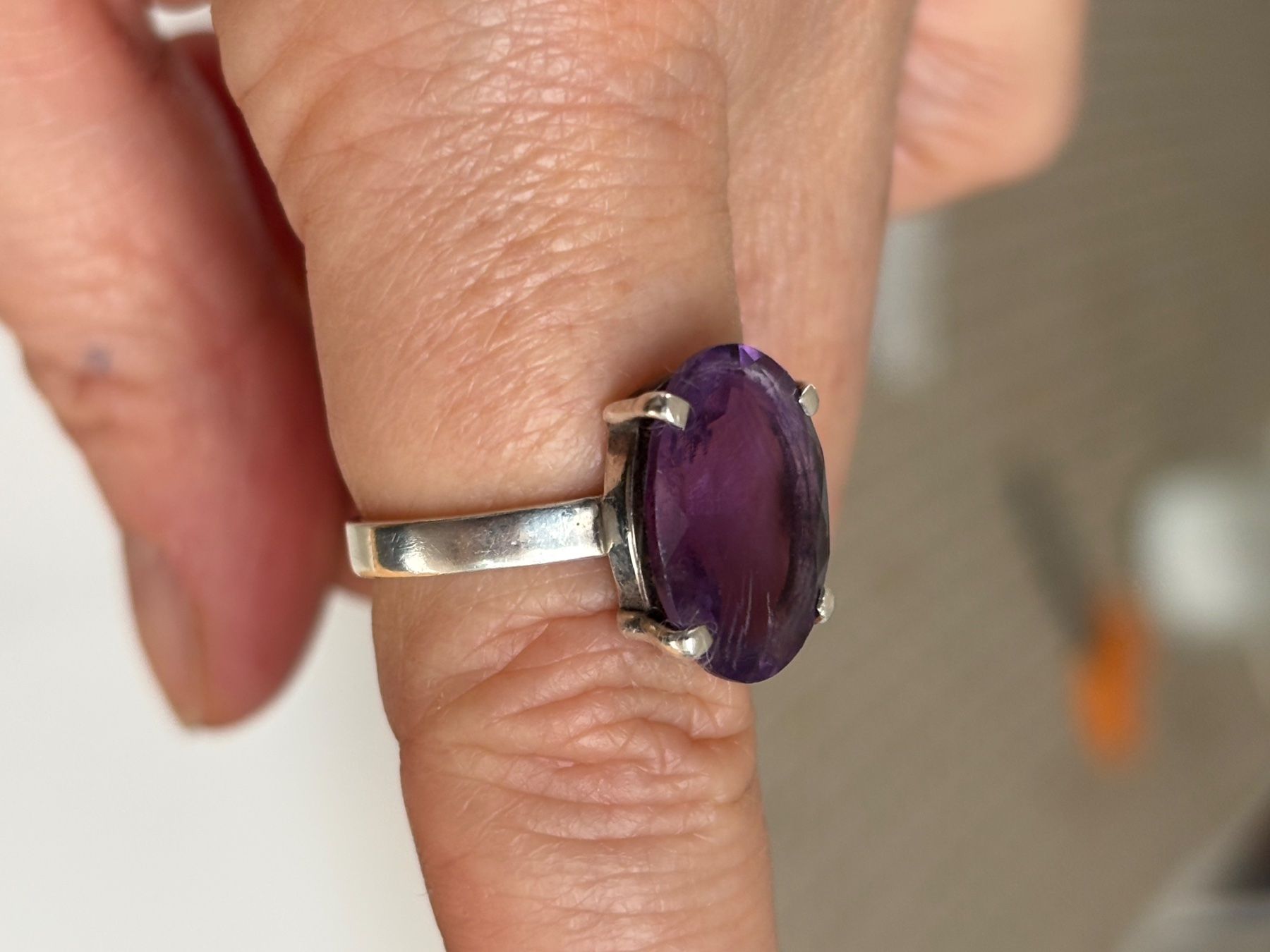 Ringe: Ring Silber 925 mit natürlichen Amethyst – Gebraucht aus Stein AR von EvaL056 8