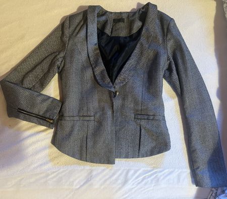 Veste VERO MODA T.40 En Tweed Gris Superbe État 