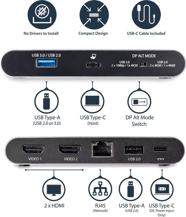 Docking station: StarTech Thunderbolt 3/USB-C Dockingstation,2xHDMI,LAN,2xUSB – Usato da Hinwil venduto da jeglat 5