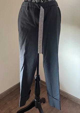 Brunello Cucinelli Pants Cropped Grey Size 36 Made in Italy