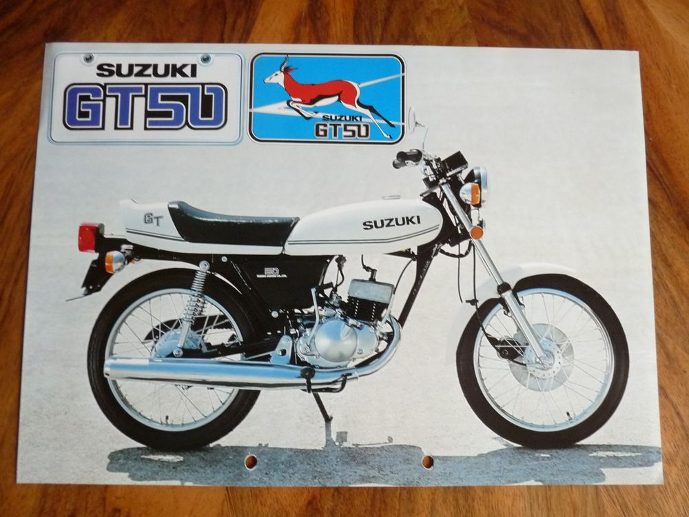 Suzuki GT50 Prospekt Motorrad Oldtimer Klassiker (Neu (gemäss ...