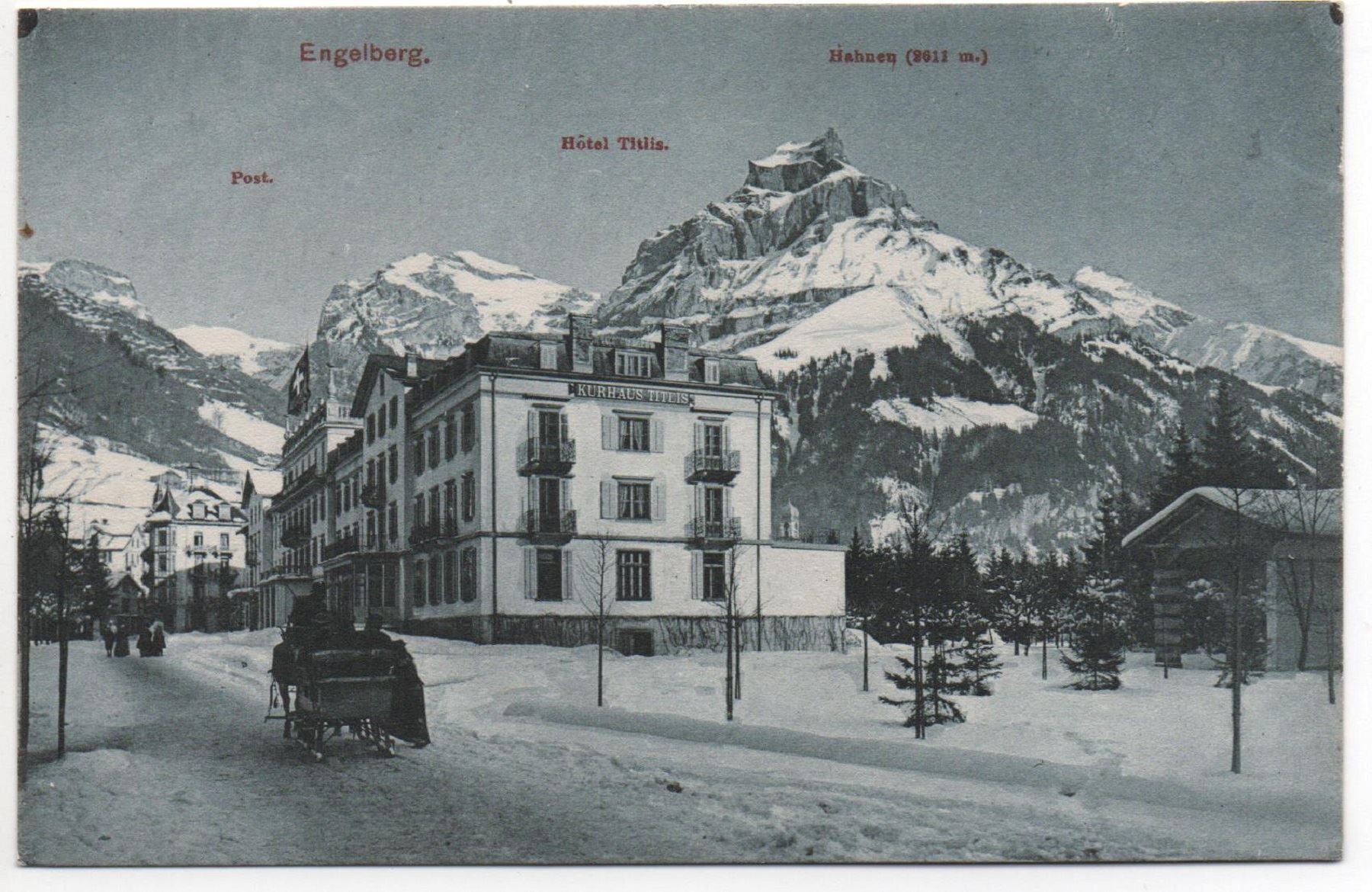 Ansichtskarten: ENGELBERG Post - Hôtel Titlis - Pferde-Schlitten – Neu (gemäss Beschreibung) aus Jona von philajona