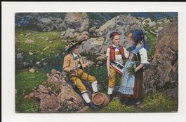 AK 1921 Appenzeller Trachten - 3 Kinder