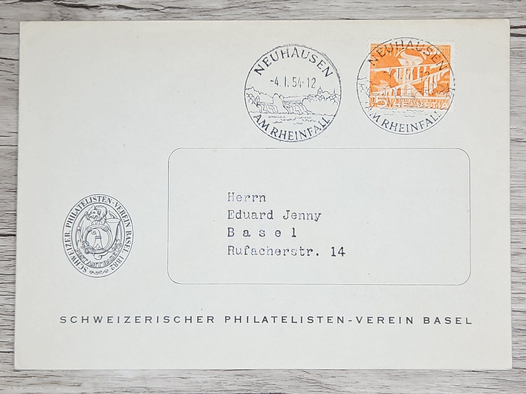 Tutti i francobolli: CL01 Enveloppe + Timbre Suisse 1954 – Usato da Cousset venduto da Patrick_Collections